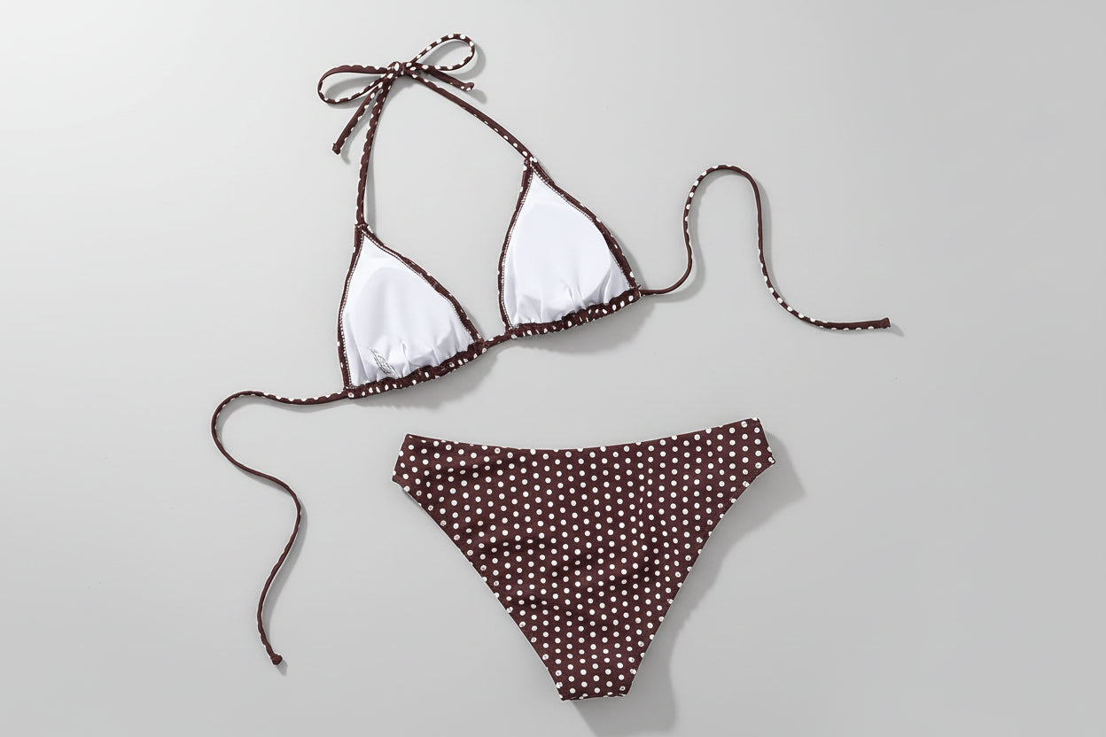 Bikini Bruin Met Witte Stippen
