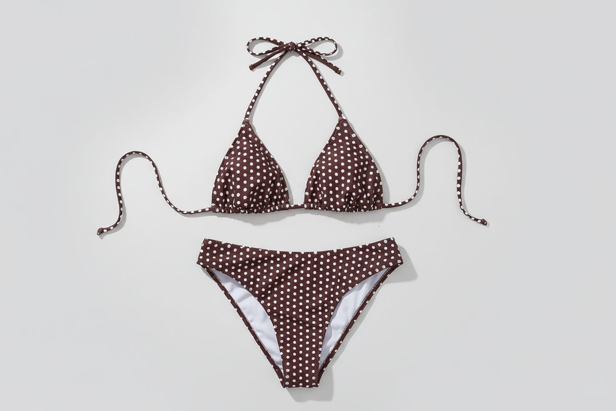 Bikini Bruin Met Witte Stippen