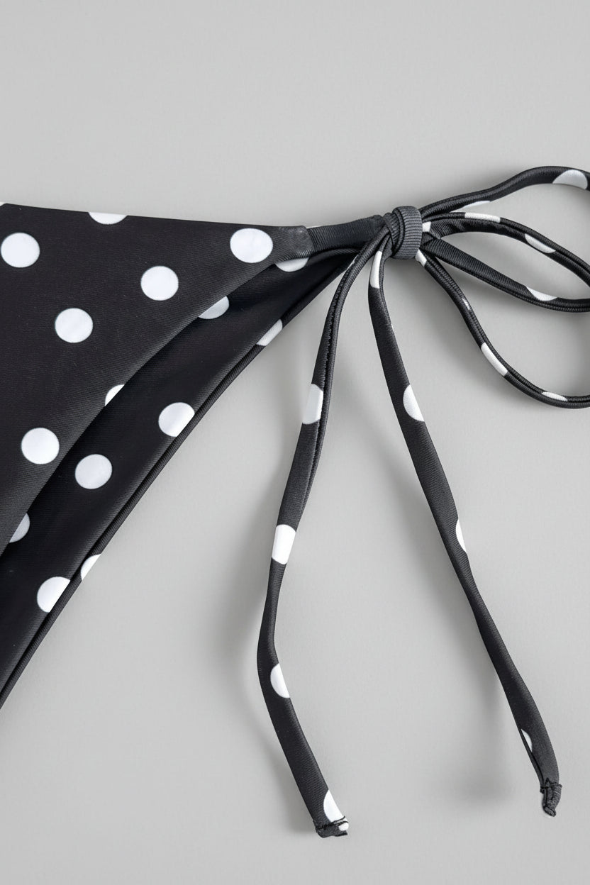 Zwarte Bikini Met Witte Stippen